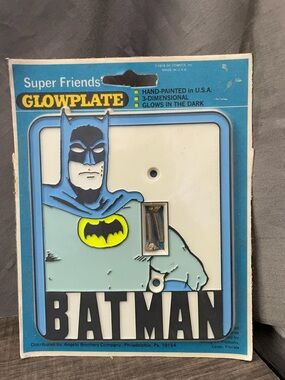 Vintage 1976 DC Comics Batman Glowplate Light Switch Cover - Glow in the Dark